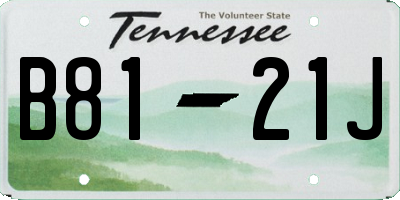 TN license plate B8121J