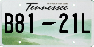 TN license plate B8121L