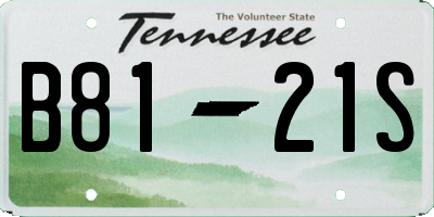 TN license plate B8121S
