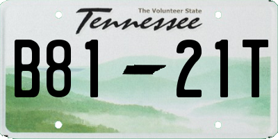 TN license plate B8121T