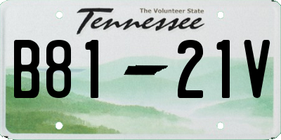 TN license plate B8121V