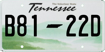 TN license plate B8122D