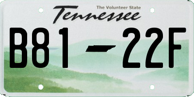 TN license plate B8122F