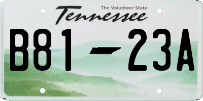 TN license plate B8123A