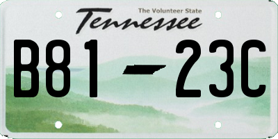 TN license plate B8123C