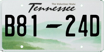TN license plate B8124D