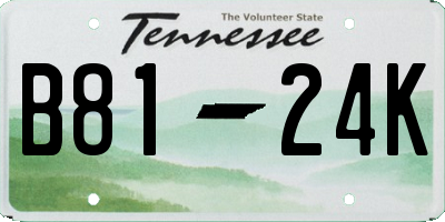 TN license plate B8124K