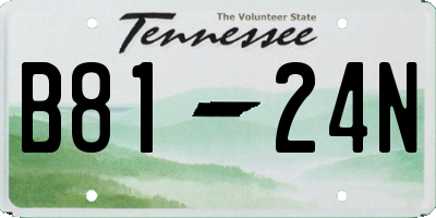 TN license plate B8124N