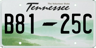 TN license plate B8125C