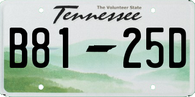 TN license plate B8125D