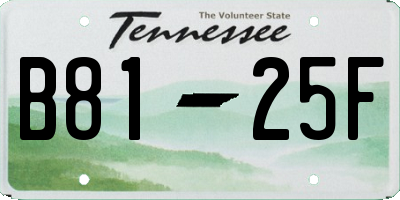 TN license plate B8125F