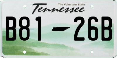 TN license plate B8126B
