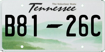TN license plate B8126C