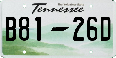 TN license plate B8126D