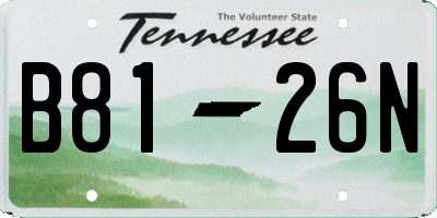 TN license plate B8126N