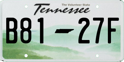 TN license plate B8127F