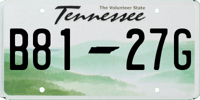 TN license plate B8127G