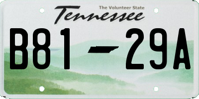 TN license plate B8129A