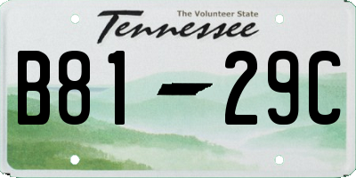 TN license plate B8129C