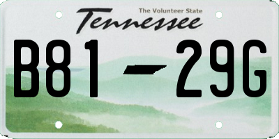 TN license plate B8129G