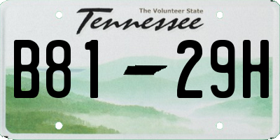 TN license plate B8129H