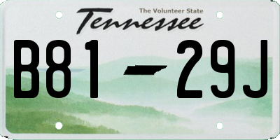 TN license plate B8129J