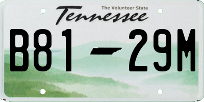 TN license plate B8129M
