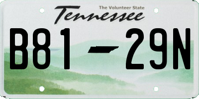 TN license plate B8129N