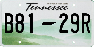 TN license plate B8129R