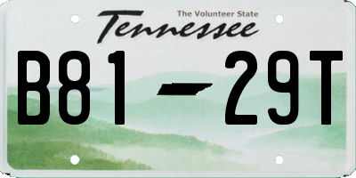 TN license plate B8129T