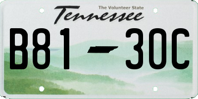 TN license plate B8130C