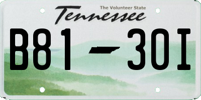 TN license plate B8130I
