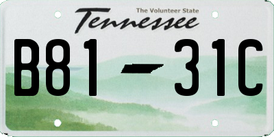 TN license plate B8131C