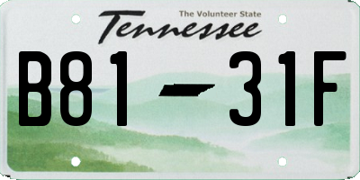 TN license plate B8131F