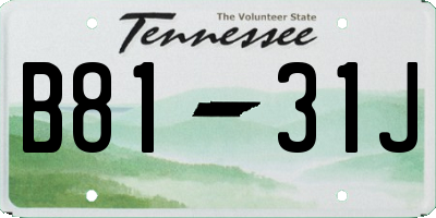 TN license plate B8131J