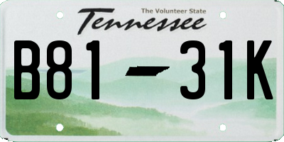 TN license plate B8131K