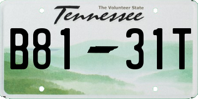 TN license plate B8131T