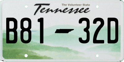 TN license plate B8132D