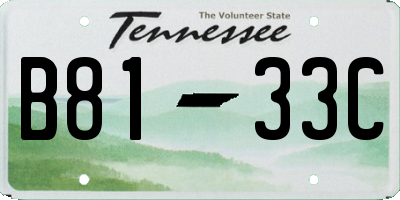 TN license plate B8133C