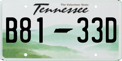 TN license plate B8133D