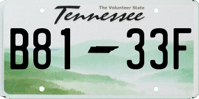 TN license plate B8133F