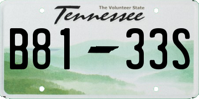 TN license plate B8133S