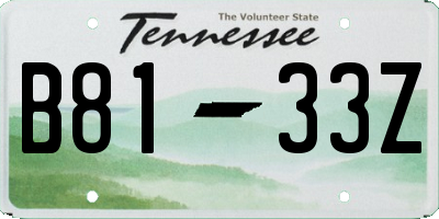 TN license plate B8133Z
