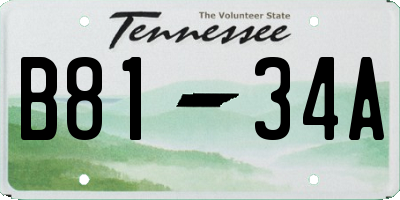TN license plate B8134A