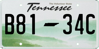 TN license plate B8134C