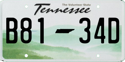TN license plate B8134D