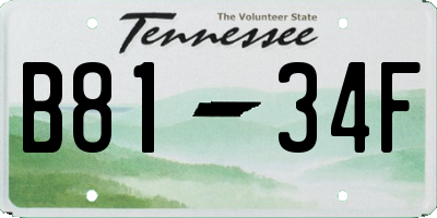 TN license plate B8134F