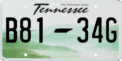 TN license plate B8134G