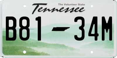 TN license plate B8134M