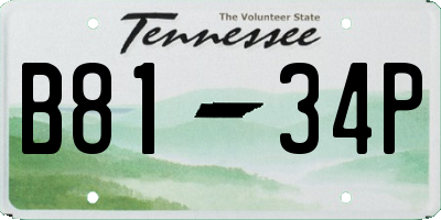 TN license plate B8134P